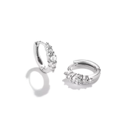 Thomas Sabo - Graduated Claw Hoop Earrings With White Zirconia - Silver