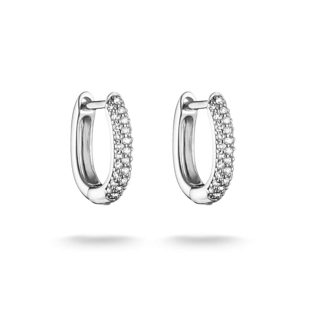 Thomas Sabo - Pave Hoop Earrings With White Zirconia - Silver
