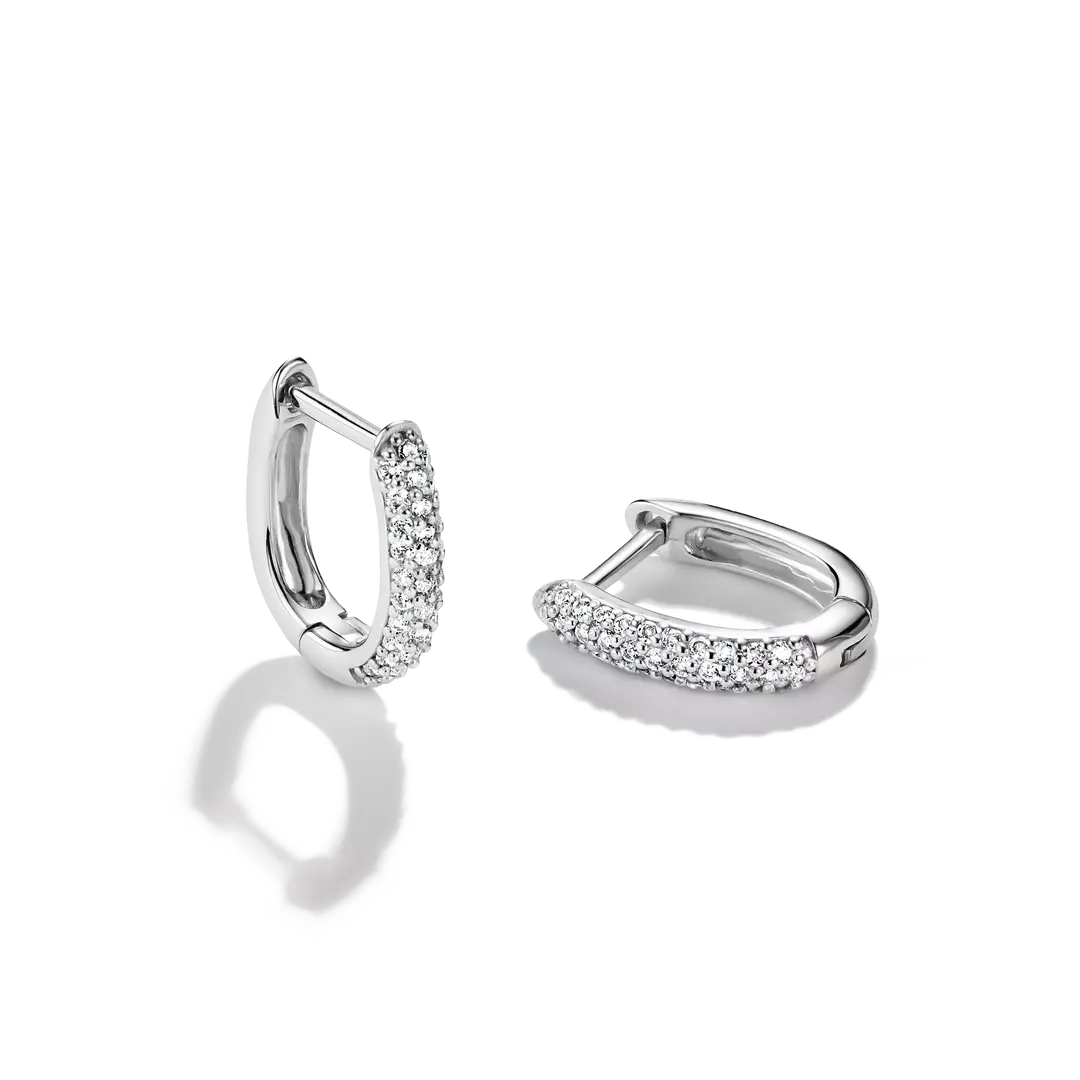 Thomas Sabo - Pave Hoop Earrings With White Zirconia - Silver