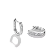 Thomas Sabo - Pave Hoop Earrings With White Zirconia - Silver
