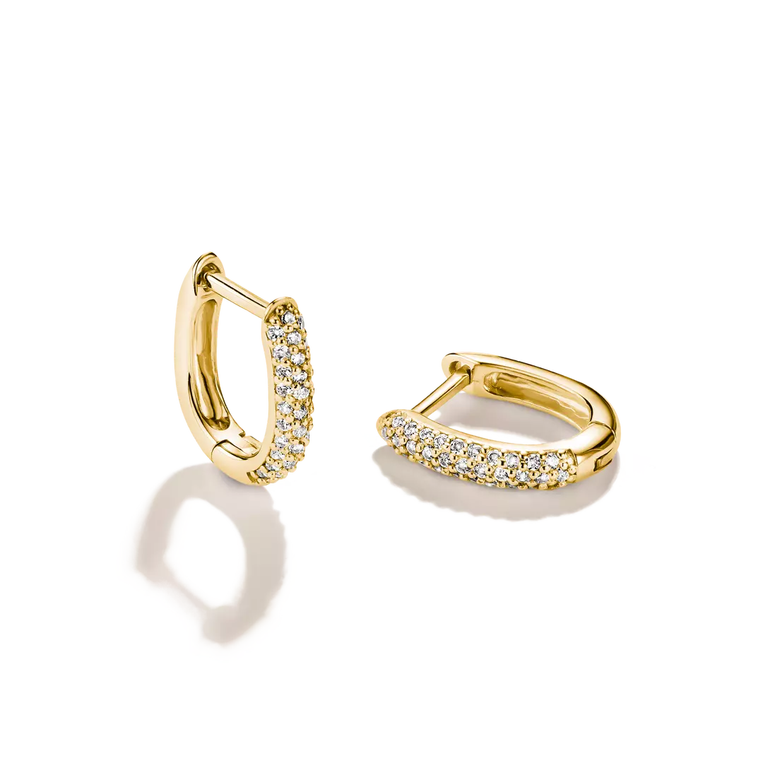 Thomas Sabo - Pave Hoop Earrings With White Zirconia - Gold