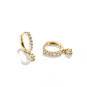 Thomas Sabo - Hoop Earrings With Dangle White Brilliant-cut Zirconia - Gold