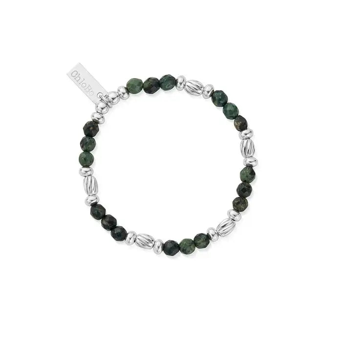 ChloBo - Children's Kambaba Jasper Rice Bracelet - Silver