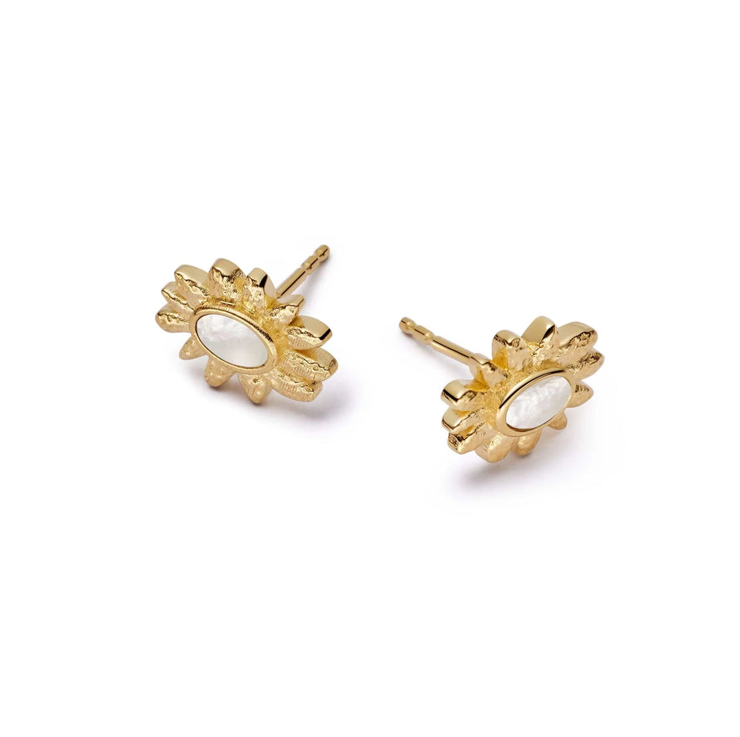 Daisy London - Daisy Mother of Pearl Stud Earrings - Gold