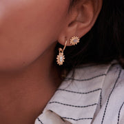 Daisy London - Daisy Mother of Pearl Drop Earrings - Gold