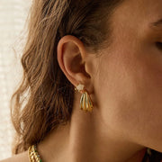 Daisy London - Bold Wave Stud Earrings - Gold