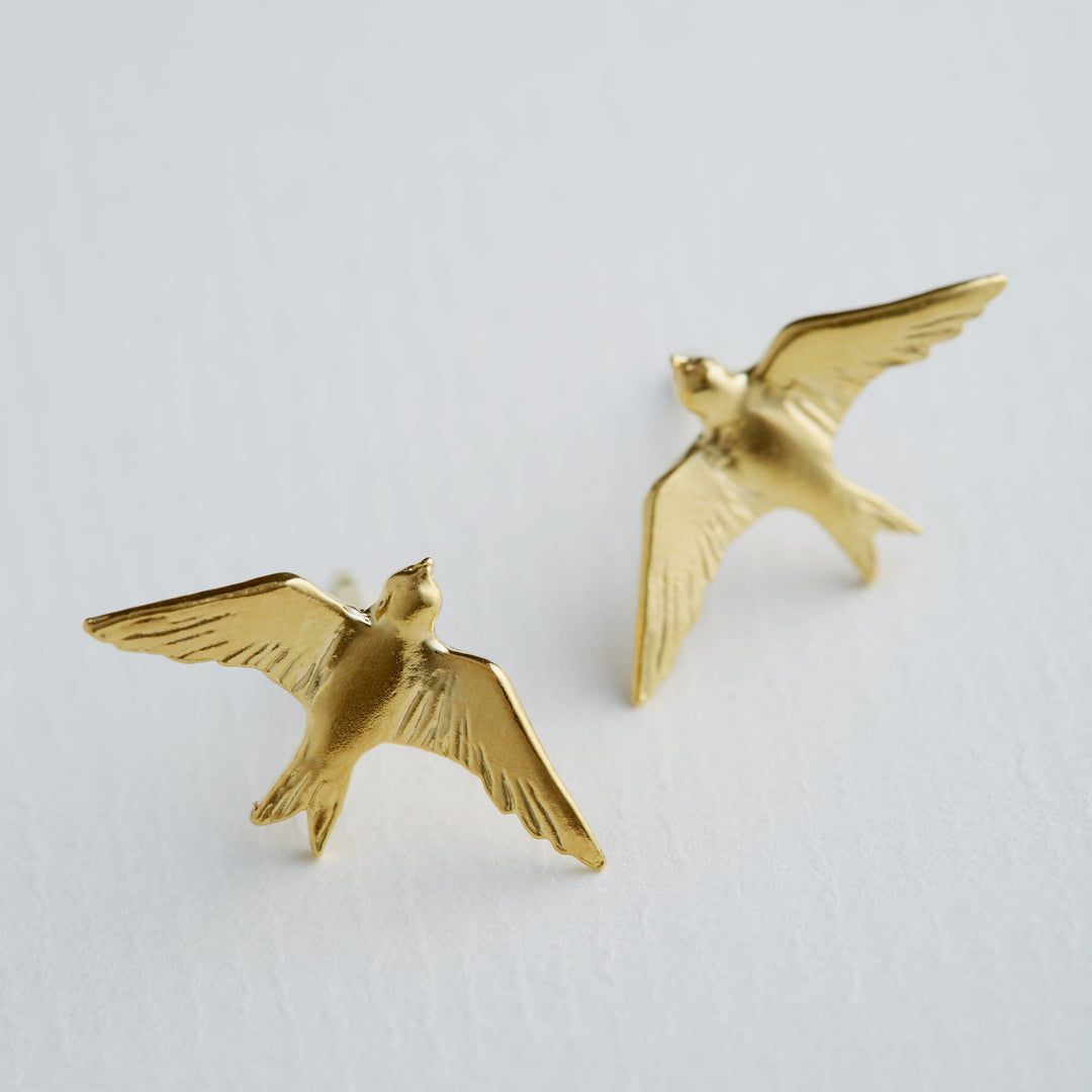 Alex Monroe - Flying Swallow Studs - Gold