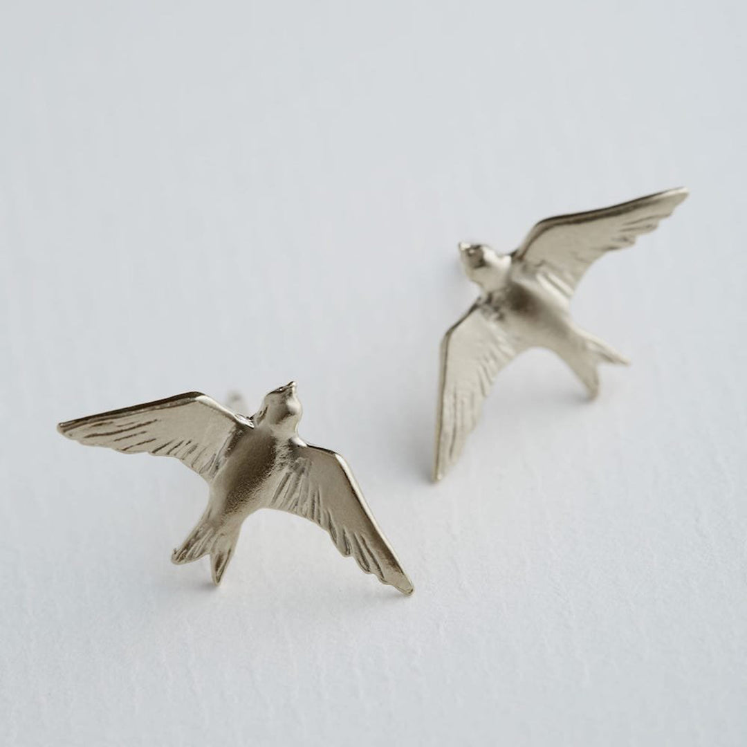 Alex Monroe - Flying Swallow Studs - Silver