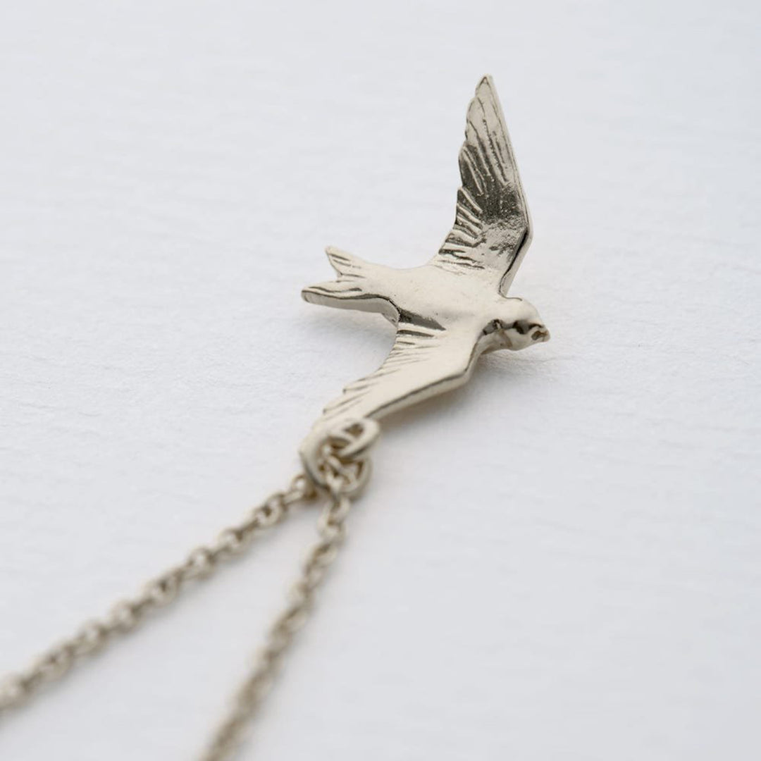 Alex Monroe - Flying Swallow Necklace - Silver