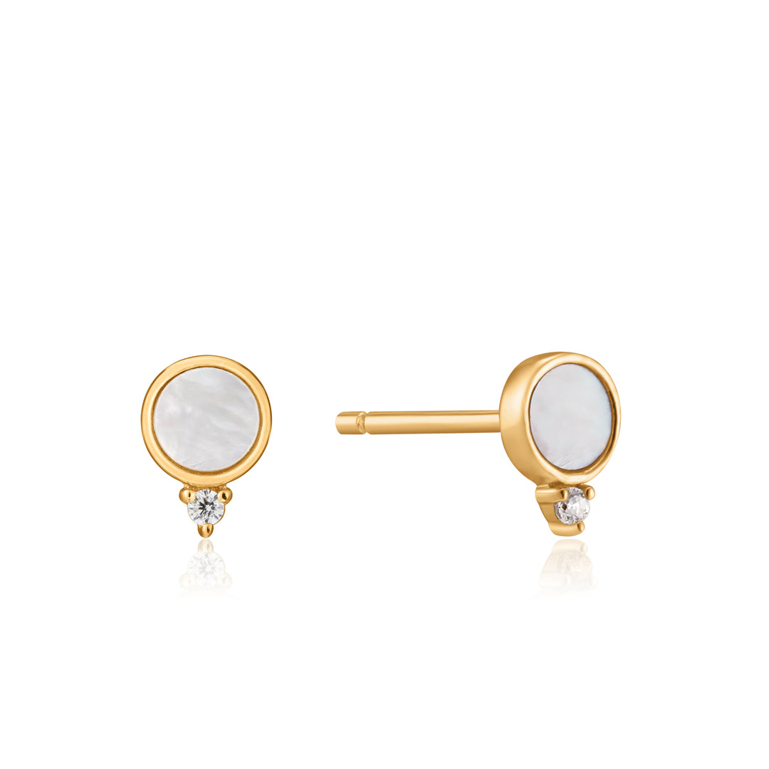 Ania Haie - Mother of Pearl Stud Earrings - Gold