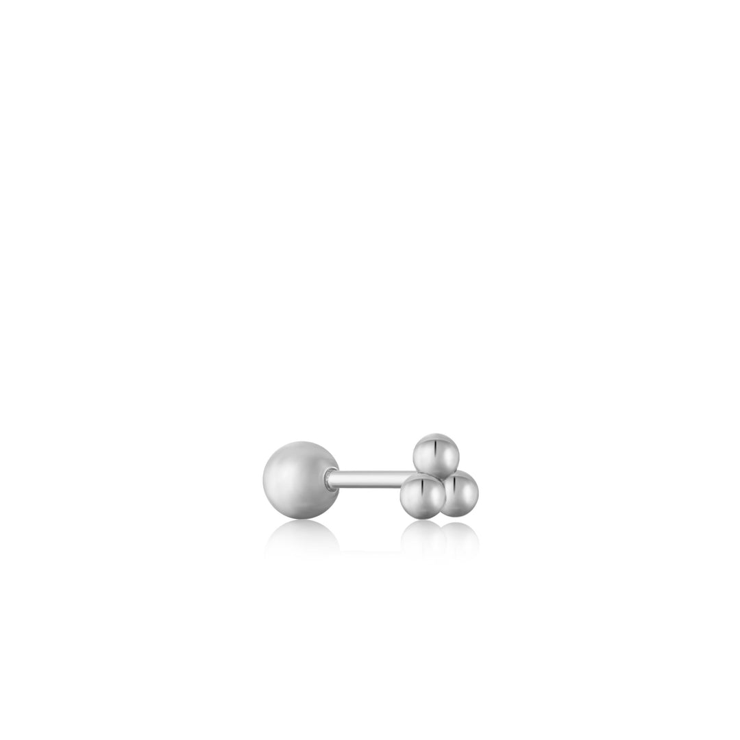 Ania Haie - Triple Ball Barbell Single Earring - Silver