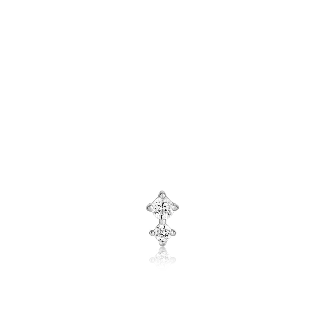 Ania Haie - Double Sparkle Barbell Single Earring - Silver