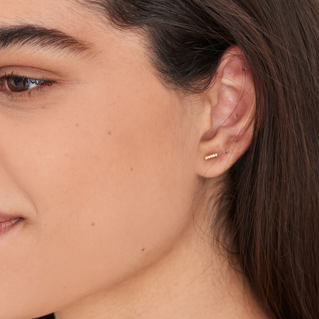 Ania Haie - Rope Bar Stud Earrings - Gold