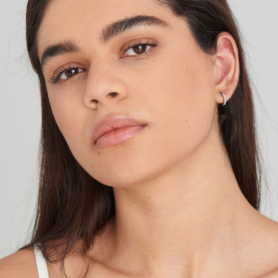 Ania Haie - Rope Hoop Earrings - Silver