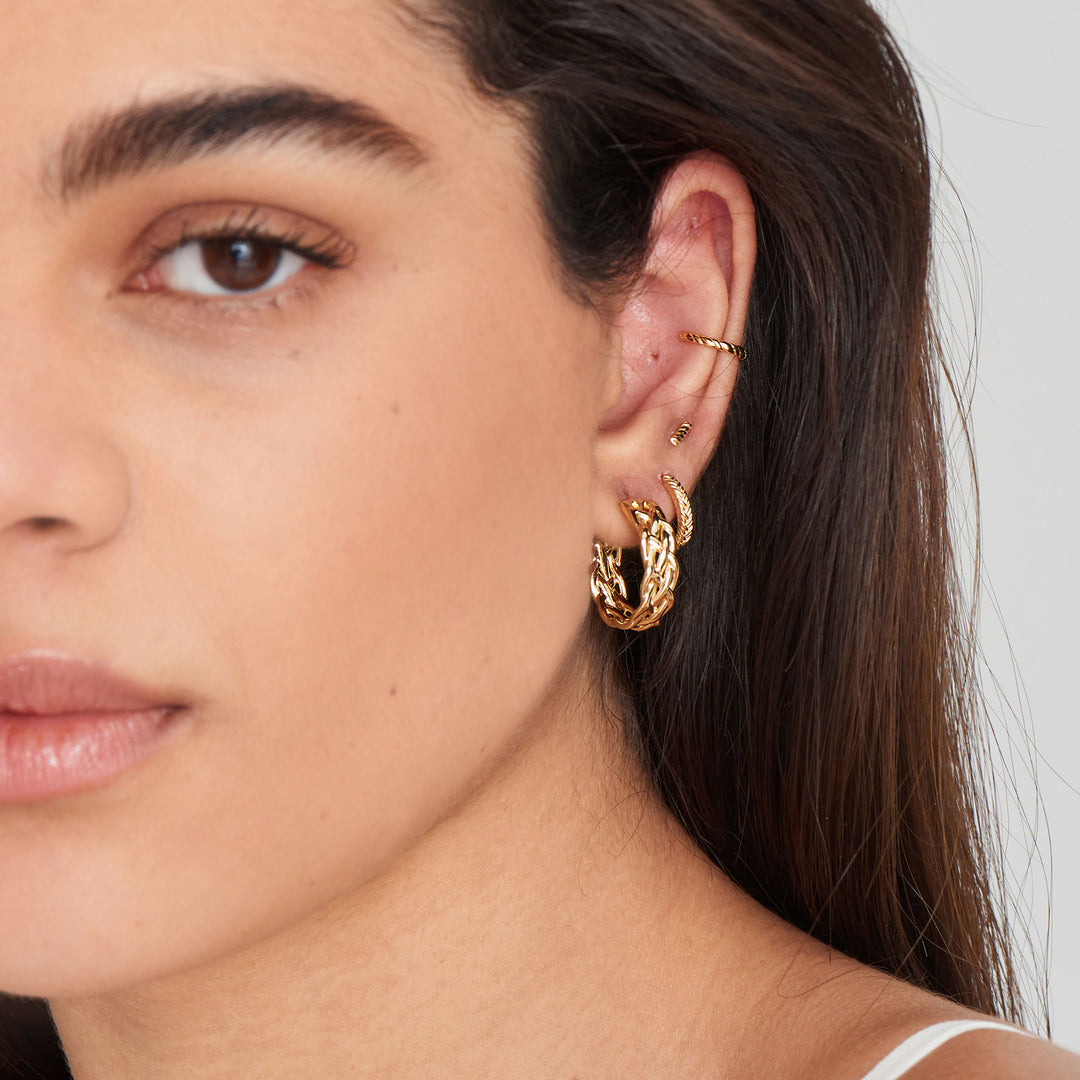 Ania Haie - Rope Bar Stud Earrings - Gold