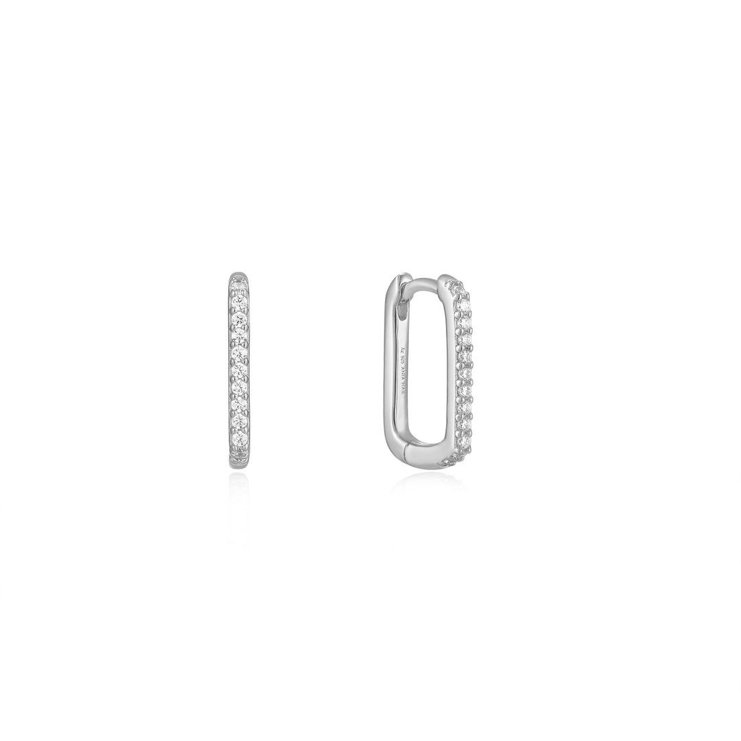 Ania Haie - Glam Oval Hoop Earrings - Silver