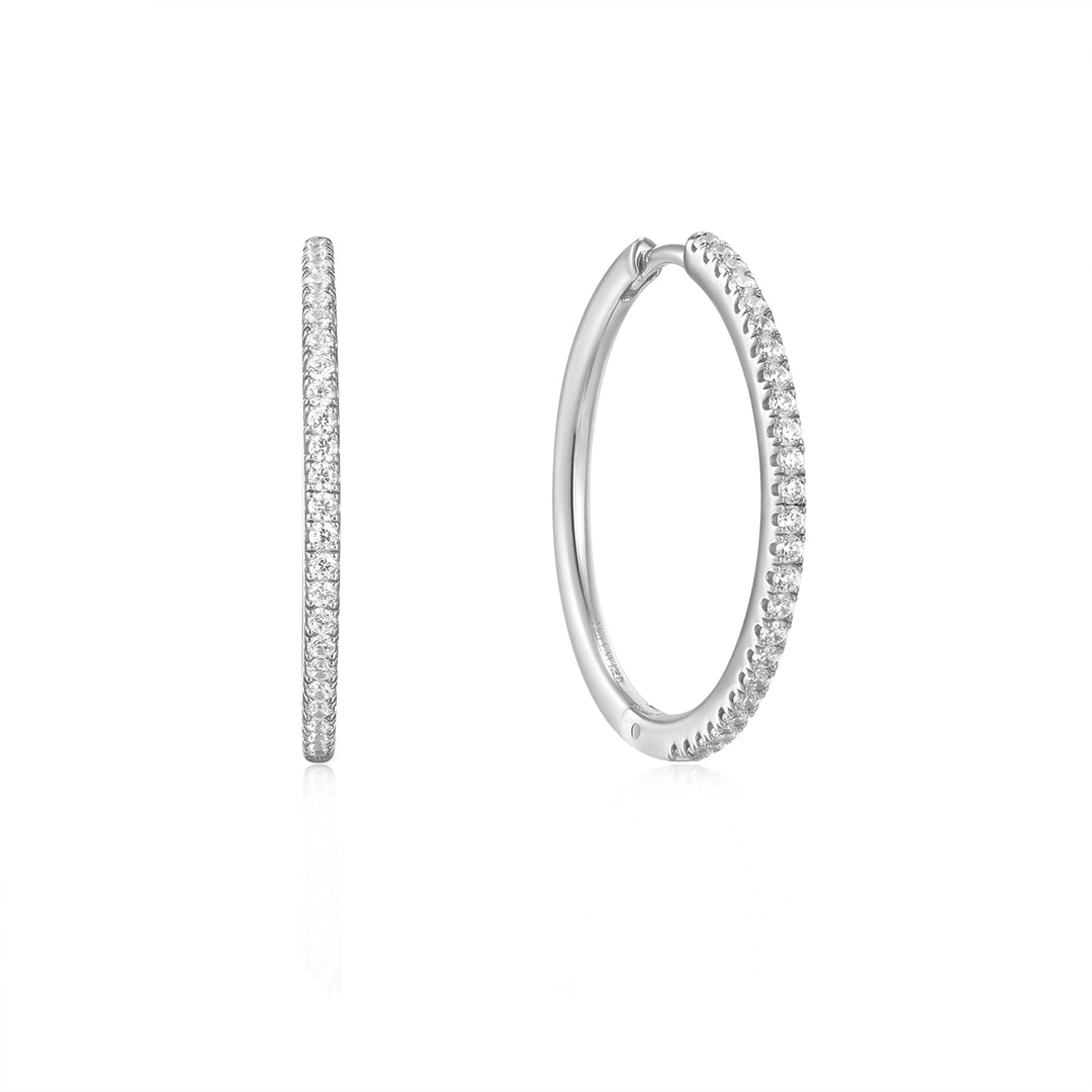 Ania Haie - Glam Hoop Earrings - Silver