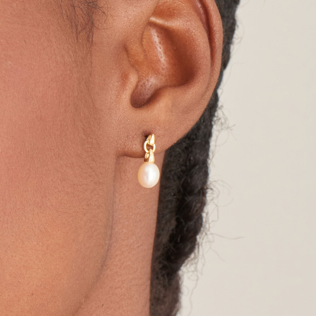 Ania Haie - Pearl Drop Stud Earrings - Gold