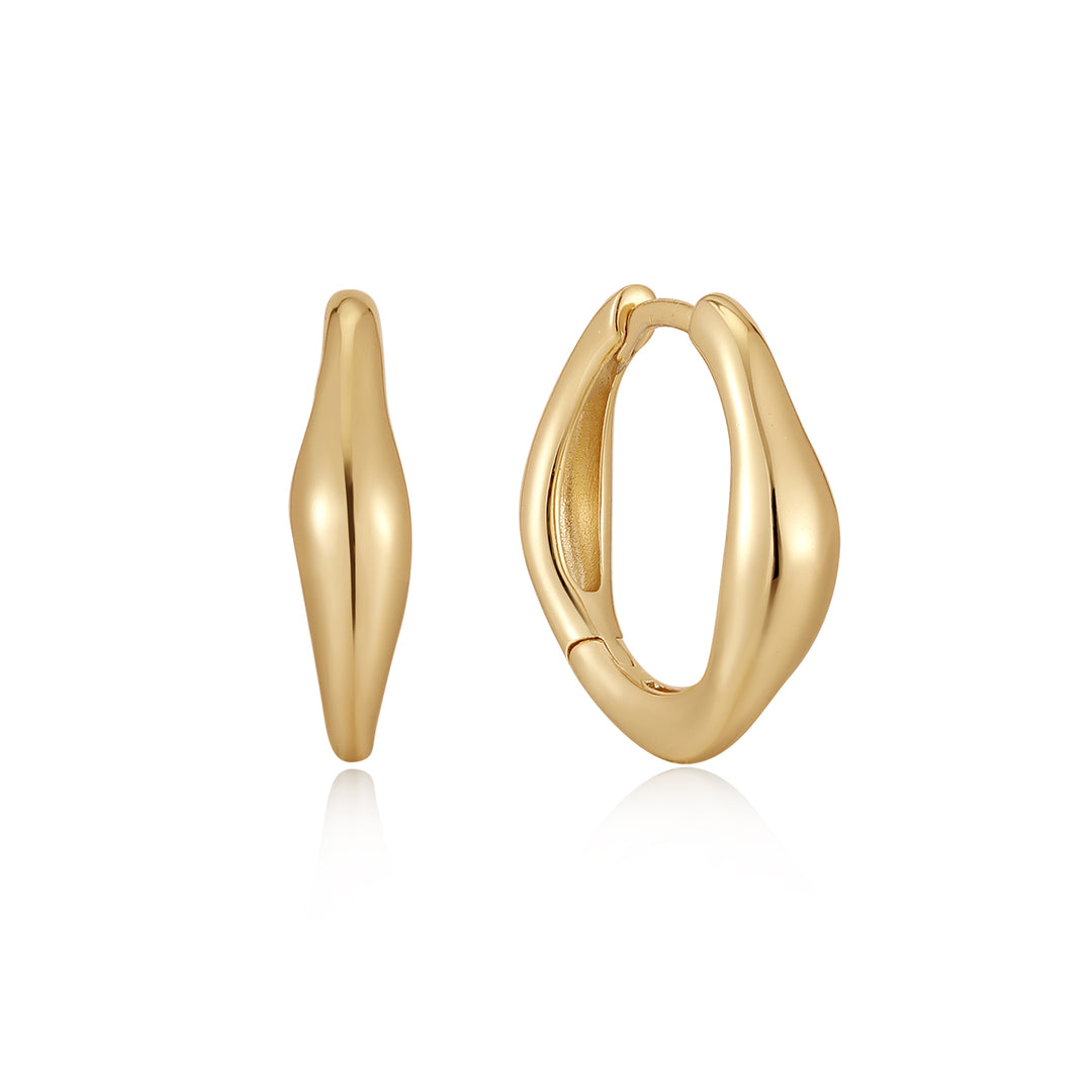 Ania Haie - Wave Huggie Hoop Earrings - Gold