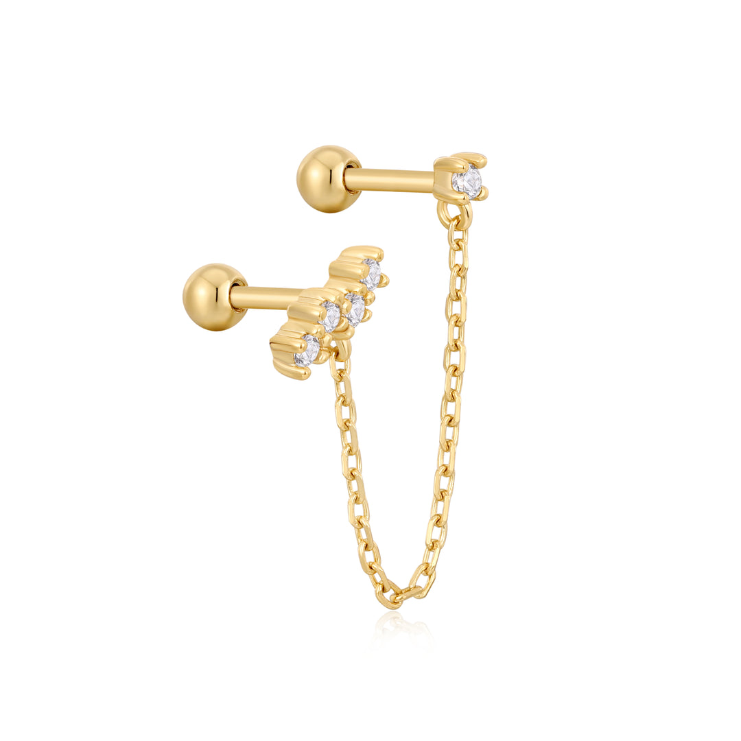 Ania Haie - Celestial Drop Chain Barbell Single Earring - Gold