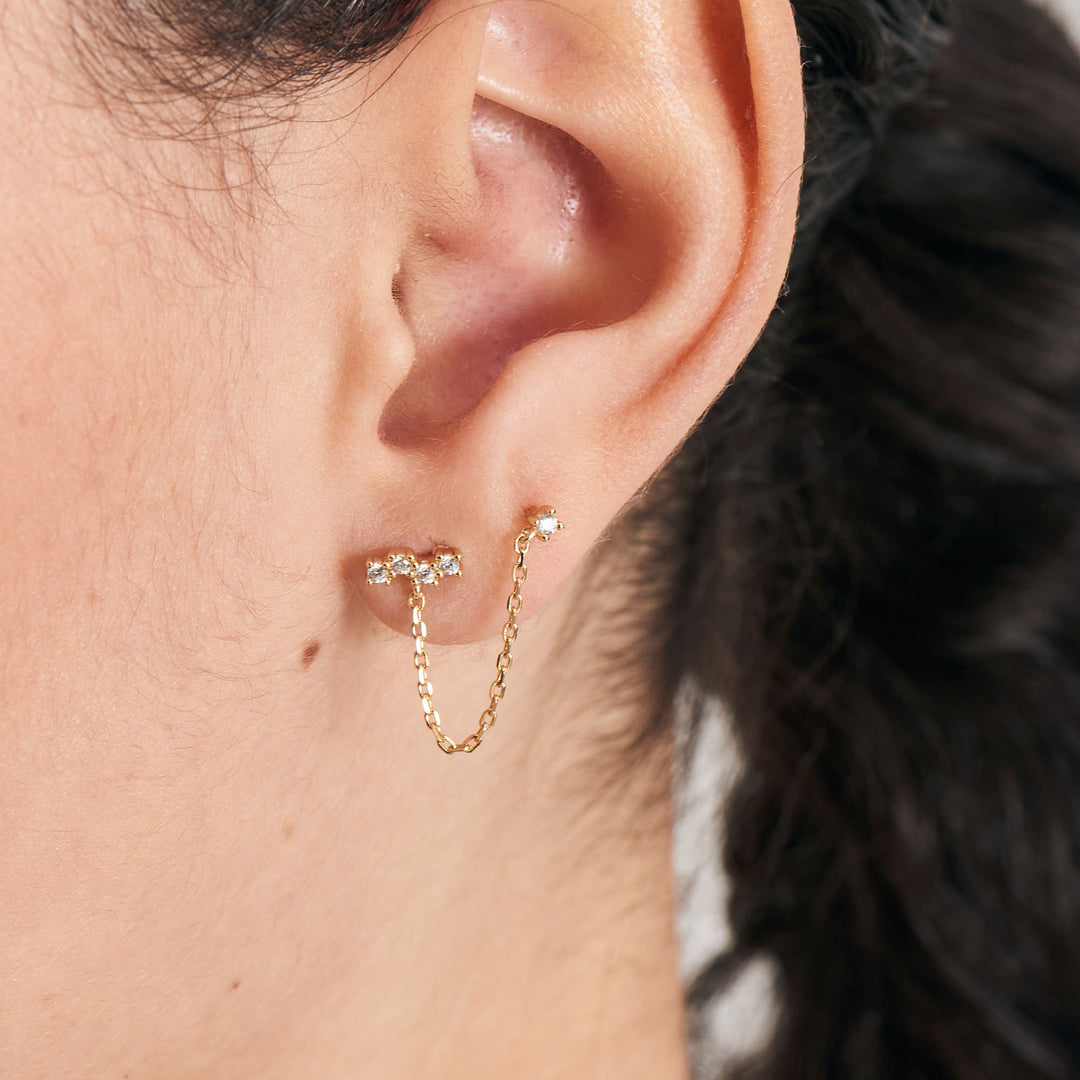 Ania Haie - Celestial Drop Chain Barbell Single Earring - Gold