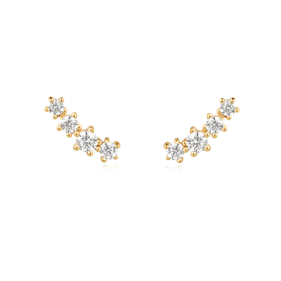Ania Haie - Sparkle Climber Stud Earrings - Gold