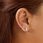 Ania Haie - Pavé Climber Barbell Earrings - Silver