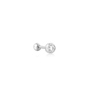 Ania Haie - Solitaire Cubic Zirconia Barbell Earring - Silver
