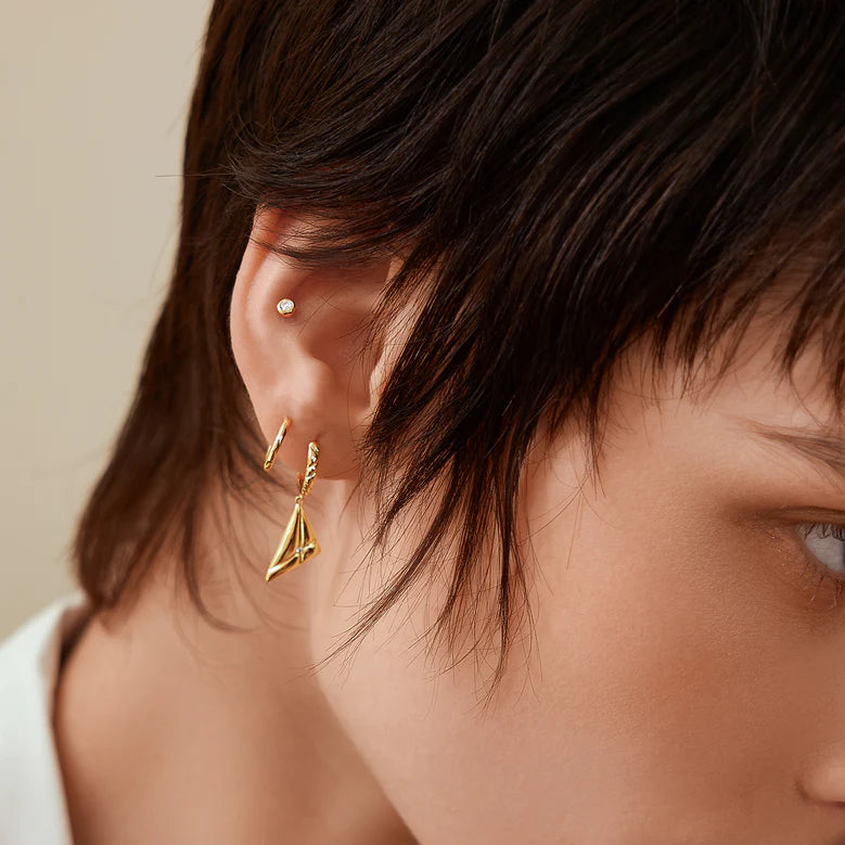 Ania Haie - Solitaire Cubic Zirconia Stud Earrings - Gold