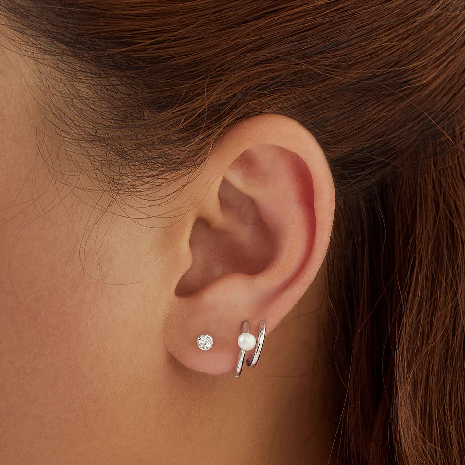 Ania Haie - Solitaire Cubic Zirconia Stud Earrings - Silver