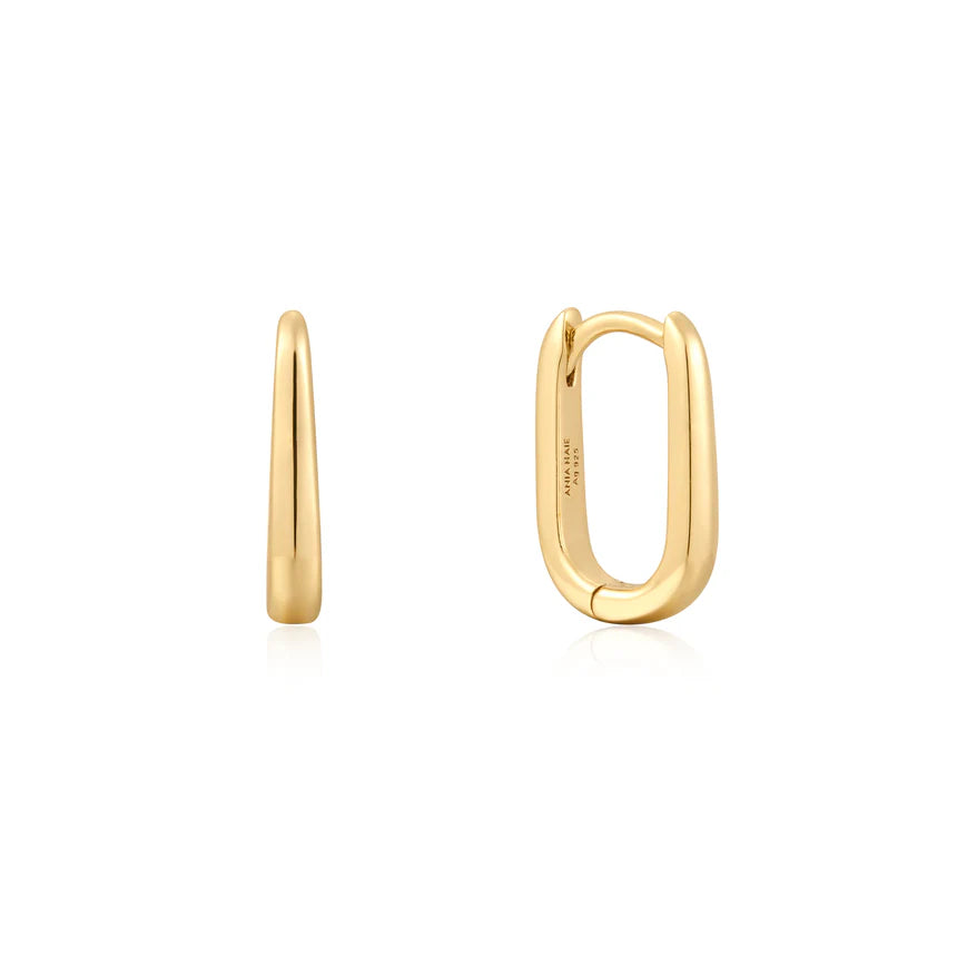 Ania Haie - Oval Huggie Earrings - Gold