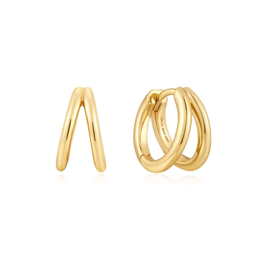 Ania Haie - Double Huggie Earrings - Gold