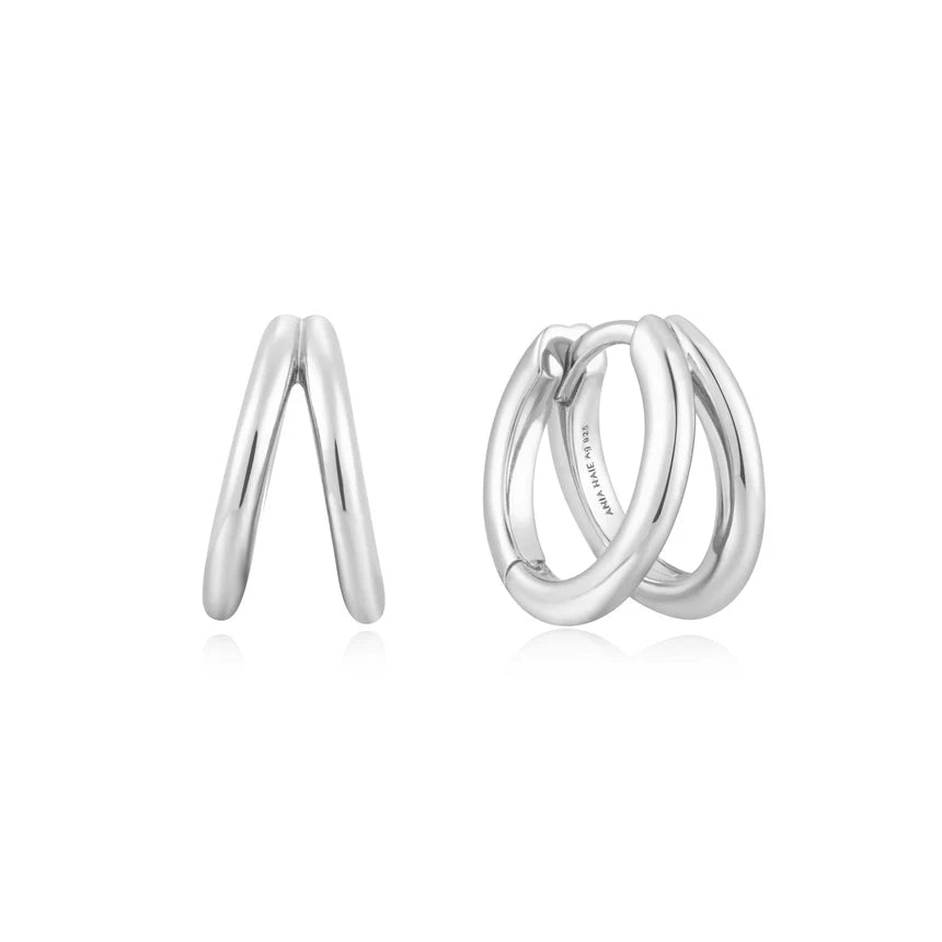 Ania Haie - Double Huggie Earrings - Silver