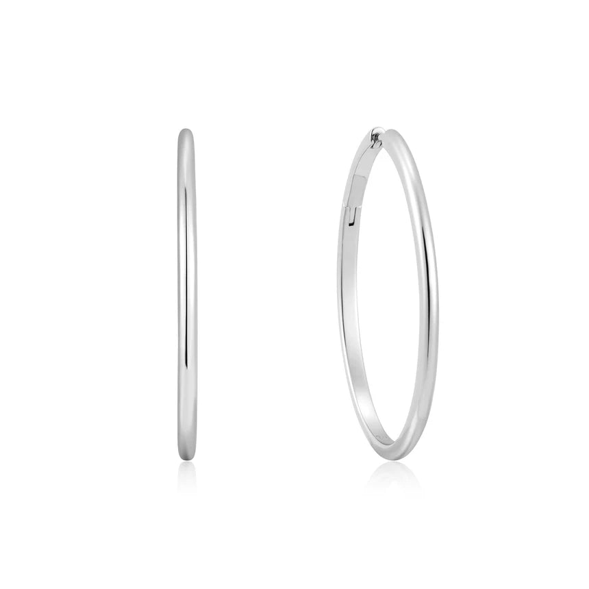 Ania Haie - Plain Oversized Hoop Earrings - Silver