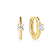 Ania Haie - Solitaire CZ Mini Huggie Earrings - Gold