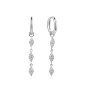Ania Haie - Pavé Sparkle Drop Huggie Earrings - Silver