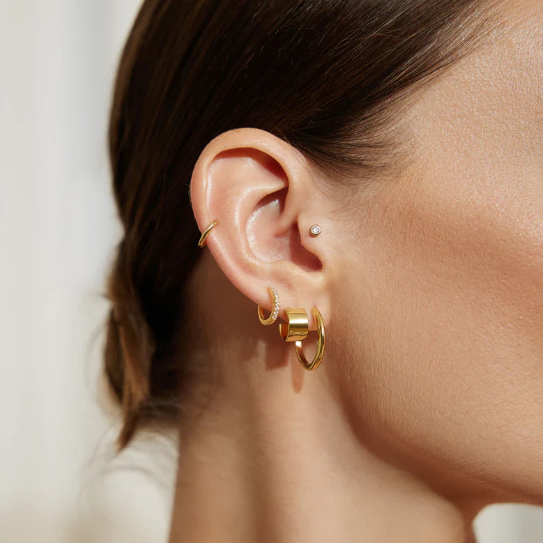 Ania Haie - Tube Medium Hoop Earrings - Gold