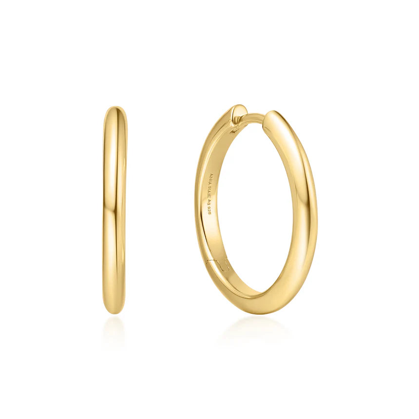 Ania Haie - Tube Medium Hoop Earrings - Gold