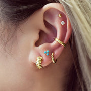 Ania Haie - Texture Small Huggie Hoop Earrings - Gold