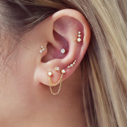 Ania Haie - Bezel Beaded Stone Stud Earrings - Gold