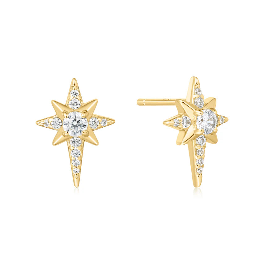 Ania Haie - Eight-Pointed Star Stud Earrings - Gold