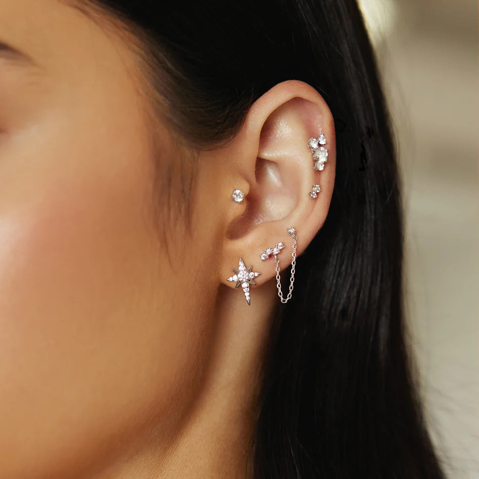 Ania Haie - Eight-Pointed Star Stud Earrings - Silver