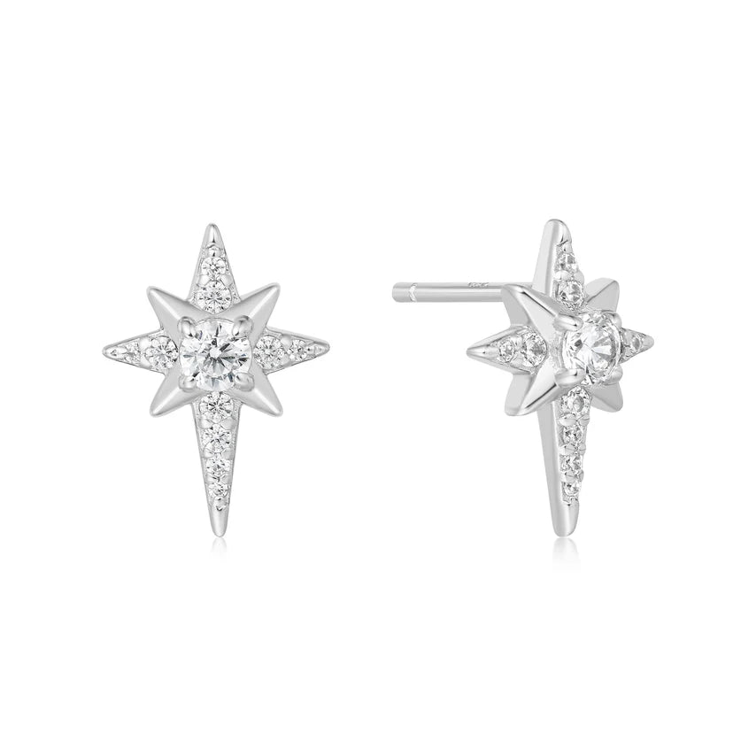 Ania Haie - Eight-Pointed Star Stud Earrings - Silver