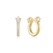 Ania Haie - Sparkling Pavé Huggie Hoop Earrings - Gold