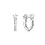 Ania Haie - Sparkling Pavé Huggie Hoop Earrings - Silver