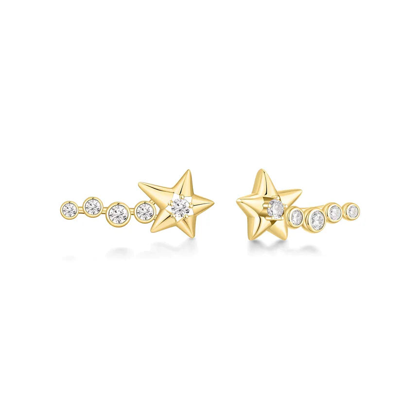 Ania Haie - Sparkling Meteor Climber Earrings - Gold