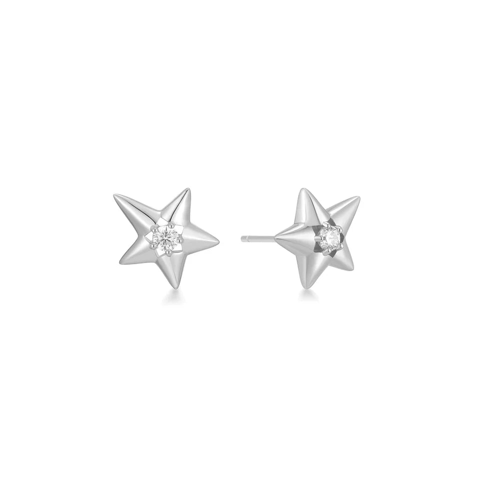 Ania Haie - Sparkling Star Drop Stud Earrings - Silver