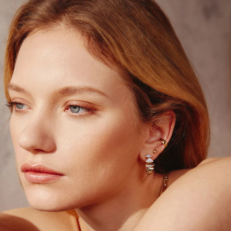 Ania Haie - Pyramid Glam Stud Earrings - Gold