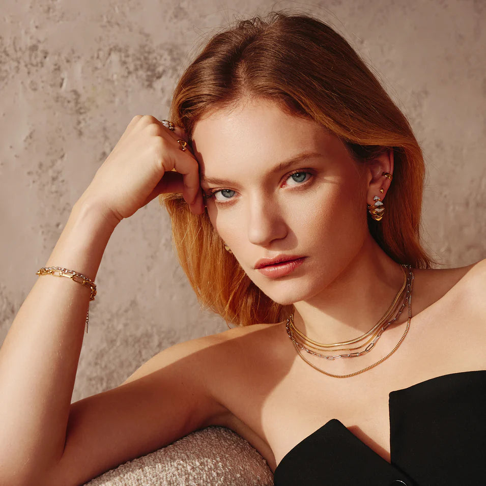 Ania Haie - Pyramid Glam Stud Earrings - Gold