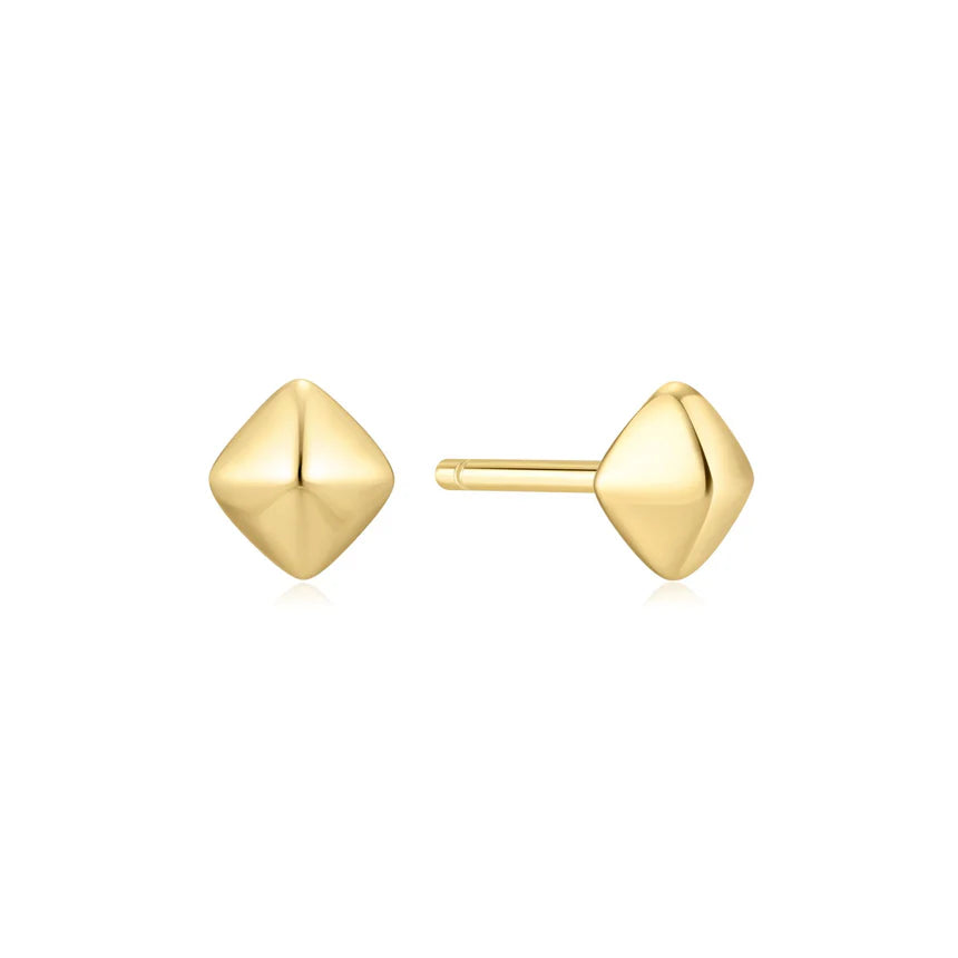 Ania Haie - Pyramid Glam Stud Earrings - Gold